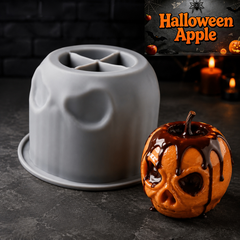 Soap Making Equipment - Halloween skull apple silicone mold, creative