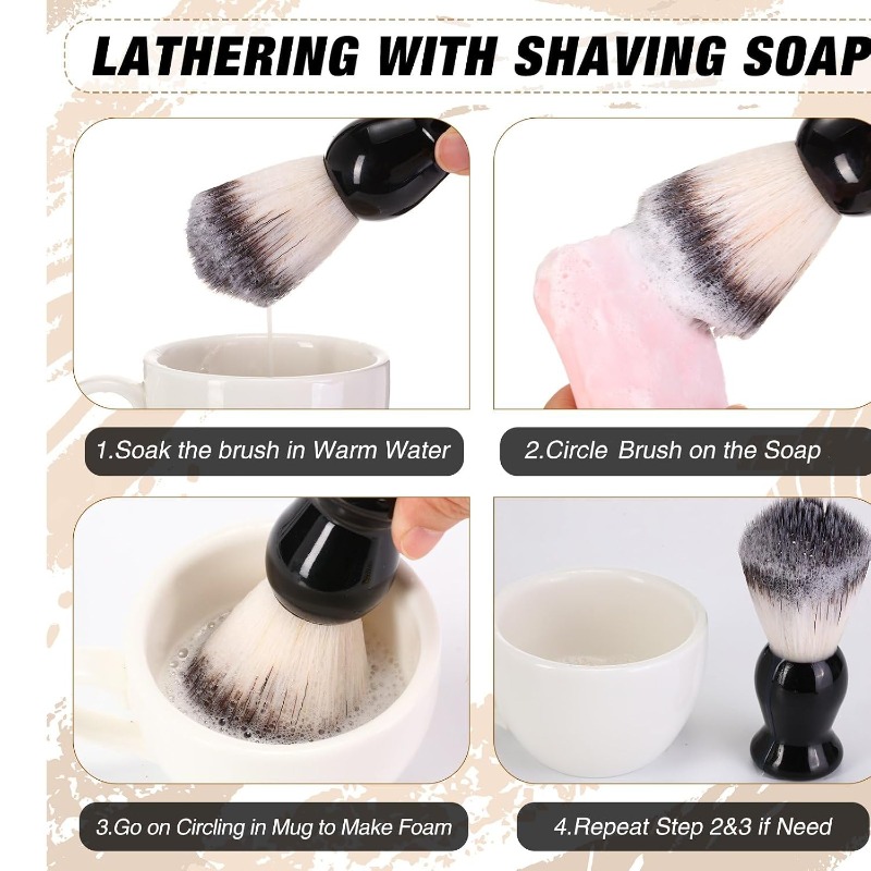 1Pcs Beard Shaving Brush, Wood - огляд і ціна Soap Making Equipment