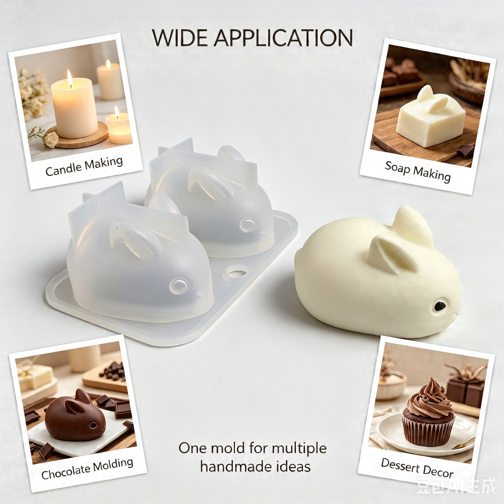 3D Mini Rabbit Silicone Mold F - огляд і ціна Soap Making Equipment