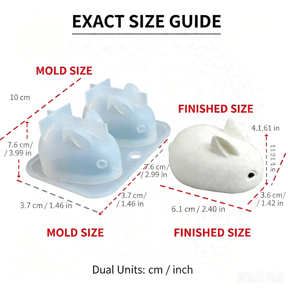 3D Mini Rabbit Silicone Mold F - огляд і ціна Soap Making Equipment