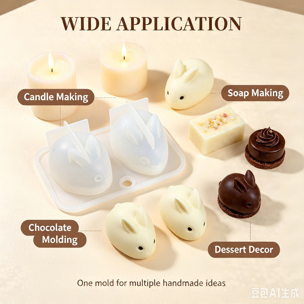 3D Mini Rabbit Silicone Mold F - огляд і ціна Soap Making Equipment