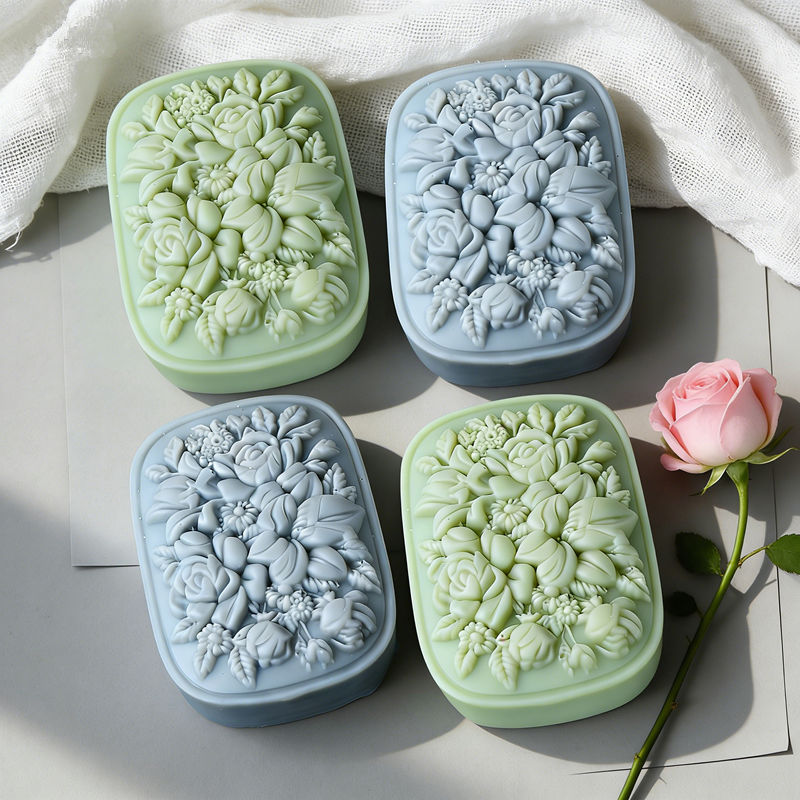 Square Floral Silicone Soap Mo - огляд і ціна Soap Making For Beginners